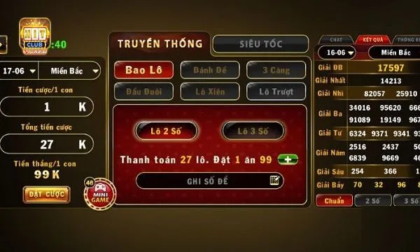 Lô đề 1 ăn 900 Hit Club có các hình thức cá cược phổ biến nào?